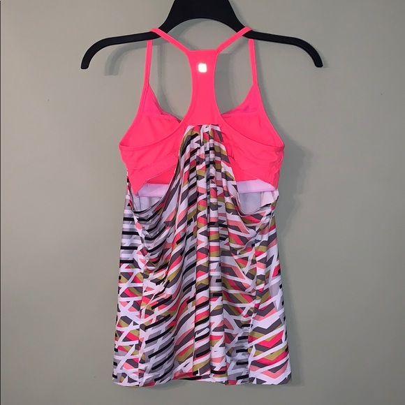 Fabletics Neon Patterned Racerback Tank Top, Size M - Picture 4 of 6
